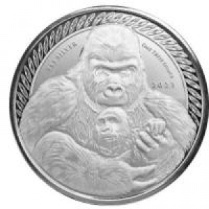 Kongo 1 Unze Silber Gorilla 2023 ( Kein Internet-Verkauf )