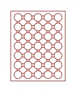 2625 Coin Box with 35 round compartments for single coins in coin capsules with 36 mm diameter