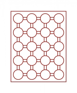 2944 Münzbox mit 20 runden Vertiefungen für Münzkapseln 44 mm rauchfarben oder grau