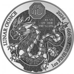 Ruanda - 50 RWF Lunar Serie Drache 2024 - 1 Oz Silber  ( kein Internetverkauf ) nur Ladenverkauf