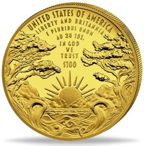 Preview: 1 Unze Gold USA, 100 Dollar 2024, Liberty & Britannia, Polierte Platte ( Kein Internetverkauf ) VERKAUFT !!!