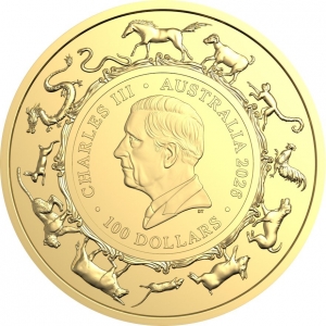 Australien - Lunar Ram Pferd 2026 - 1 Oz Gold ( Kein Internetverkauf - nur Ladenverkauf )