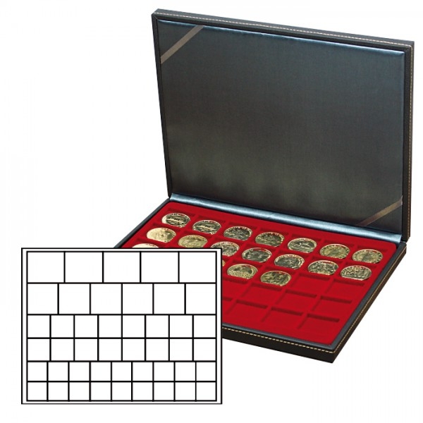2364-2145E NERA Coin Case M with purcase with 24,28,39,44 Ø with insert of your choice, available in 4 colours