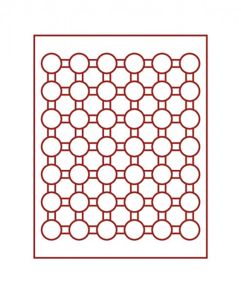 2929 Münzbox mit 42 runden Vertiefungen für Münzkapseln 29 mm rauchfarben oder grau