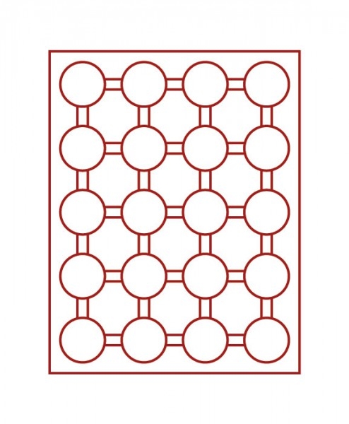 2944 Münzbox mit 20 runden Vertiefungen für Münzkapseln 44 mm rauchfarben oder grau